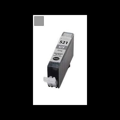 Cartucho de tinta cinzento para impressora com etiqueta branca e texto preto