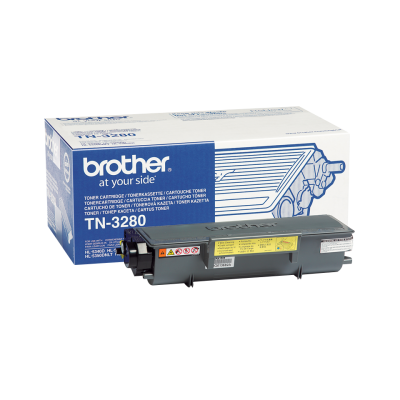 Cartucho de toner Brother TN-3280 cinzento e caixa branca e azul