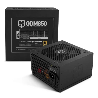 Fonte de alimentação modular preta para computador Hummer GDM850 com 850W