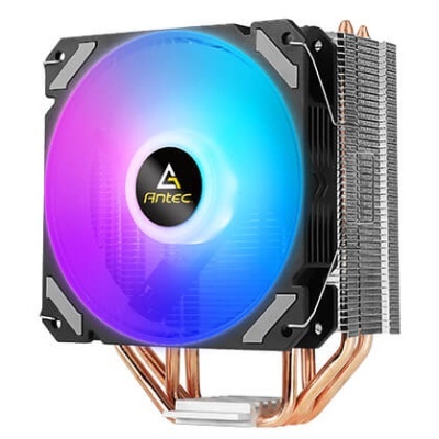 Ventoinha de computador Antec com iluminação RGB azul e roxo