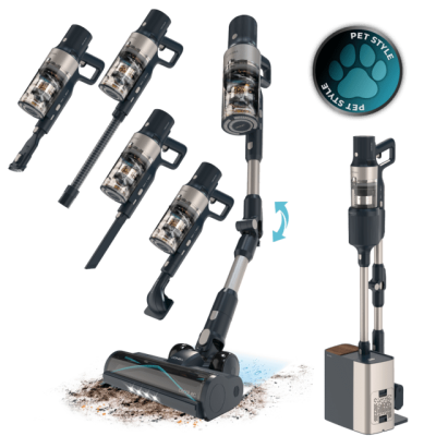 Aspirador sem fios com vários acessórios e selo PET STYLE