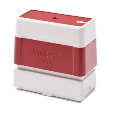 Carimbo Brother 2280 branco e vermelho em fundo branco