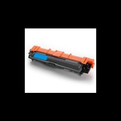 Cartucho de toner preto com tampa laranja e adesivo azul claro