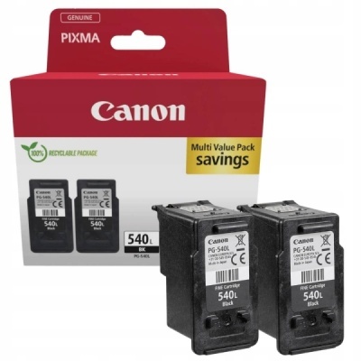Cartuchos de tinta Canon PG-540L pretos com embalagem PIXMA