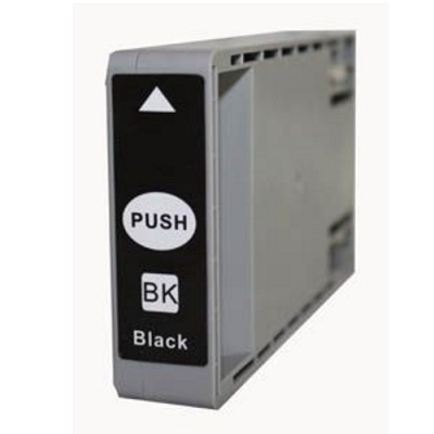 Cartucho de tinta preta com etiqueta preta e branca