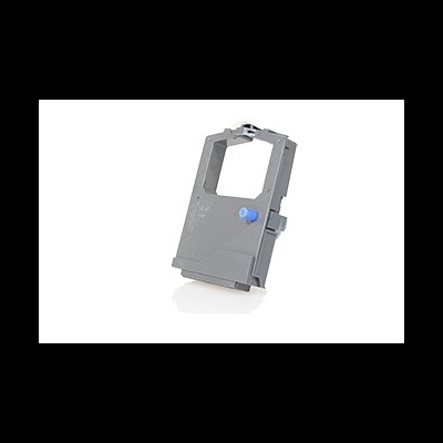 Fita para impressora de calculadora em plástico cinzento com botão azul