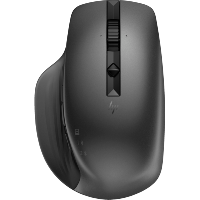 Rato sem fios preto com botões laterais e roda de scroll
