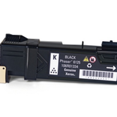 Cartucho de tinta preto para impressora Phaser 6125 com etiqueta e código de barras