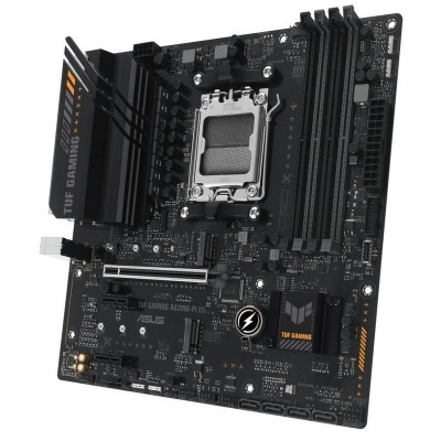 Placa-mãe ASUS TUF GAMING A620M-PLUS preta com dissipadores térmicos e socket CPU