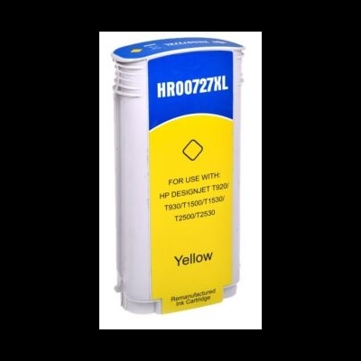 Cartucho de tinta amarelo remanufaturado HR00727XL para impressoras HP