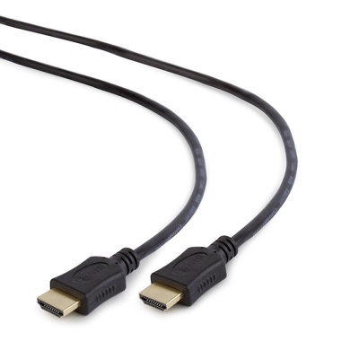 Cabo HDMI preto com conectores dourados