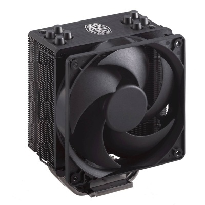 Cooler de dissipação de calor para computador, preto com ventoinha.