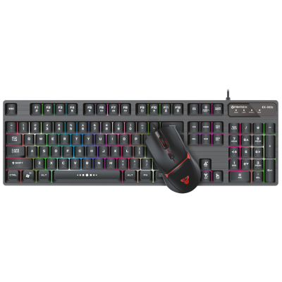 Teclado e rato FANTECH KX-302s preto com luzes RGB