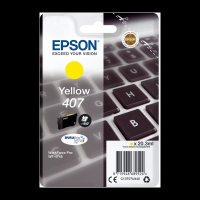 Cartucho de tinta Epson amarelo 407 para impressora WorkForce Pro