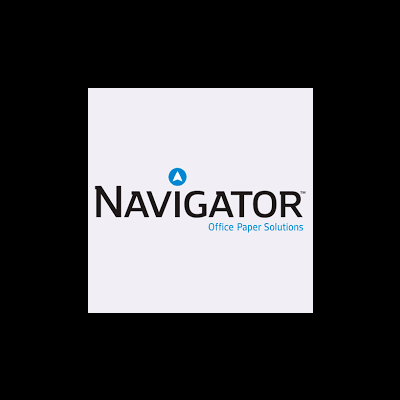 Logótipo da marca Navigator com texto e ícone azul