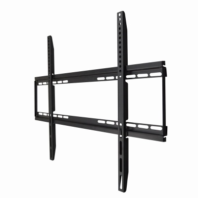Suporte de parede para TV preto em metal com barras perfuradas