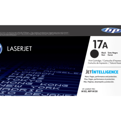 Caixa de cartucho de toner HP LaserJet 17A preto
