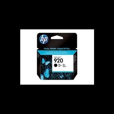 Cartucho de tinta preto HP 920 para impressora em embalagem azul e preta
