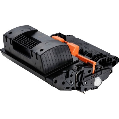 Cartucho de toner preto para impressora com detalhes laranja