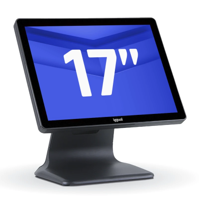 Monitor táctil preto 17 polegadas com base robusta