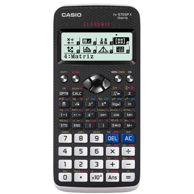 Calculadora científica preta Casio fx-570SPX com ecrã e teclado completo