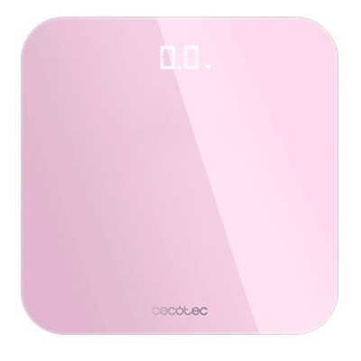 Balança digital de corpo cor-de-rosa com marca cecotec
