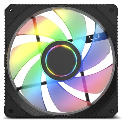 Ventoinha de computador com iluminação RGB e moldura preta