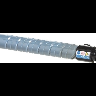 Cartucho de toner azul com corpo cinzento e extremidade preta