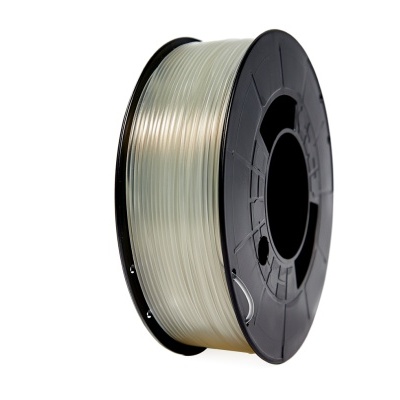 Rolo de filamento transparente para impressora 3D com carretel preto