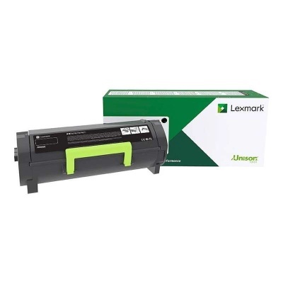toner para impressora Lexmark preto com pega verde e caixa verde e branca