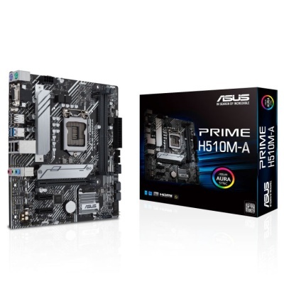 Placa-mãe ASUS Prime H510M-A com caixa correspondente