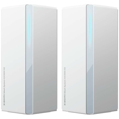 Dois dispositivos Xiaomi Mesh System AX3000 NE brancos