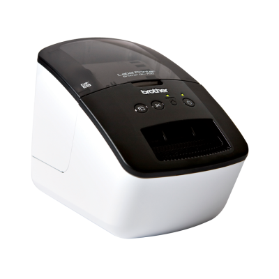 Impressora de etiquetas preta e branca Brother QL 700