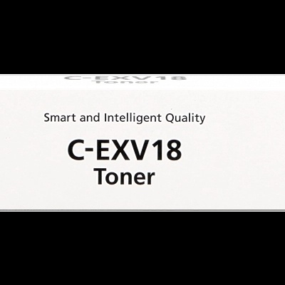 Caixa branca de toner Canon C-EXV18 com texto preto e vermelho