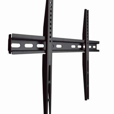 Suporte de parede preto para TV em metal com orifícios para parafusos