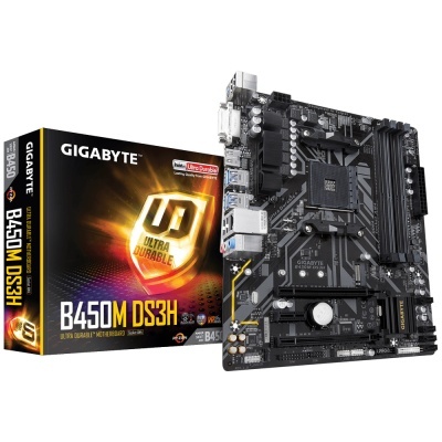 Placa-mãe GIGABYTE B450M DS3H com embalagem