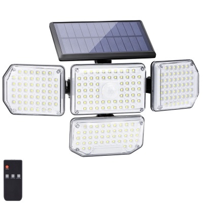 Luz exterior LED com painel solar e comando remoto preto