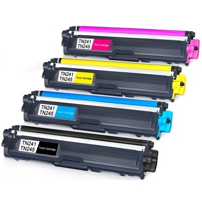 Conjunto de quatro cartuchos de toner coloridos para impressora com etiquetas TN241 TN245.