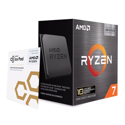 Caixa do processador AMD Ryzen 7 com embalagem do pad térmico branca