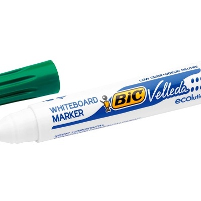 Marcador de quadro branco BIC Velleda com tampa verde e ponta preta