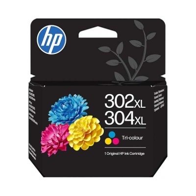Embalagem de cartucho de tinta HP 302XL 304XL tri-colour com flores coloridas