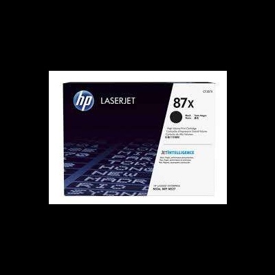 Embalagem de toner HP LaserJet 87X preta com texto e logo visíveis