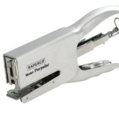 Grampeador metal prateado RAPESCO modelo Perpijet