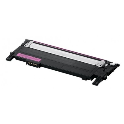 Cartucho de toner preto com etiqueta rosa para impressora