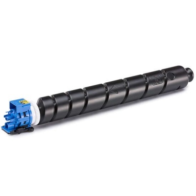 Cartucho de toner preto com partes azuis e brancas