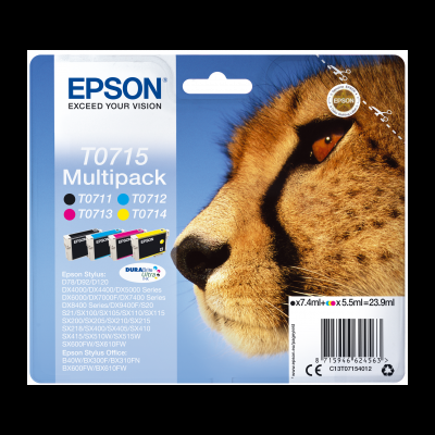 Embalação de multipack de tinteiros Epson com imagem de guepardo
