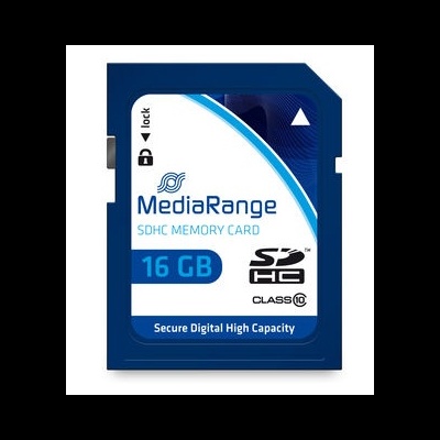 Cartão de memória SDHC MediaRange azul e branco 16 GB