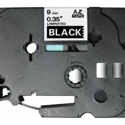 Cassete de fita laminada preta para rotulador AZ TAPE 9 mm 0.35