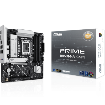 Placa-mãe ASUS PRIME B860M-A-CSM e embalagem cinza