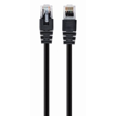 Cabo de rede Ethernet preto com conectores RJ45